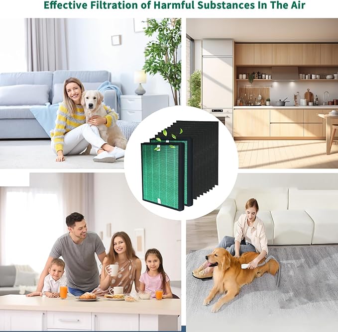 AP-1019C-FP Replacement Filter Set, Suitable for Coway Airmega 150 Air Purifier, Effective Green Replacement Filter for Smoke, Pet Dander, Dust and Odors(2 HEPA+8 Pre-Filters)