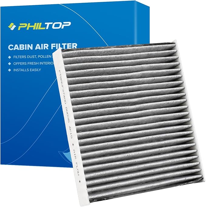 PHILTOP Cabin Air Filter w/Activated Carbon, Compatible with CF12312 Nissan Rogue 2021-2026, Kicks 2018-2026, Versa 2020-2025, Kicks Play 2025-2026, Filter Up Dust Pollen Odor