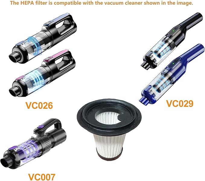 4pack Hepa Filters Replacement Compatible with MONOZEL VC026 Cordless Handheld Vacuum, Washable Filters Works with SWMRDN VC007, dormzie VC029, SIMWAL SV01 and Jahy2Tech Handheld Vac etc.