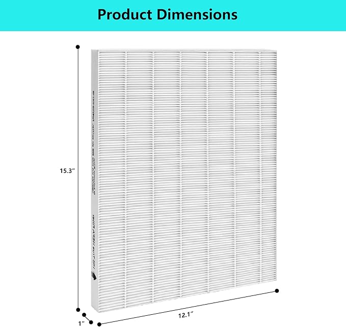 2 Pack D360 True HEPA Replacement Filter, Compatible with Winix D360 Air Purifier, Part Number 1712-0101-02, 3 True HEPA Filter Only (2 Pack HEPA)