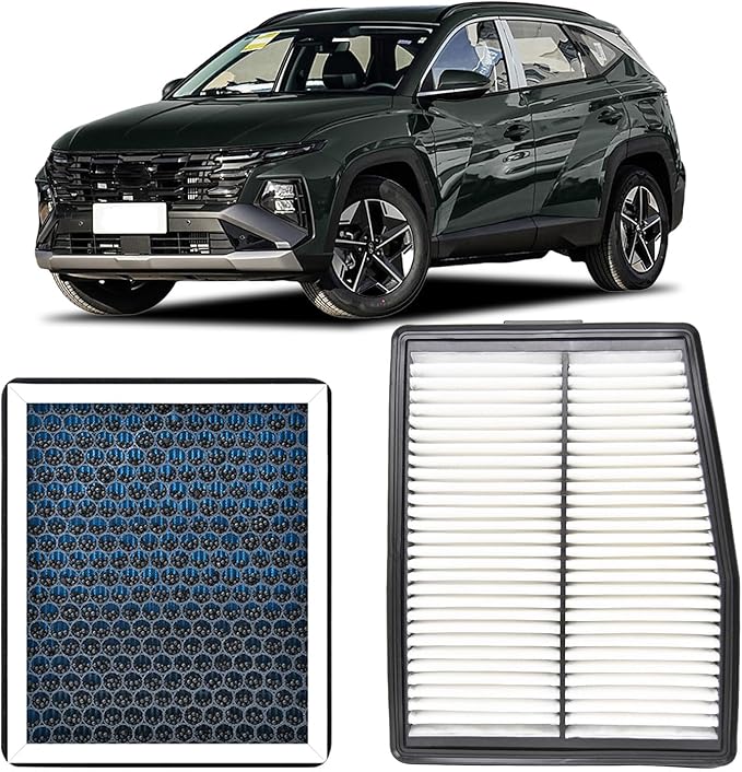 Engine and Cabin Air Filter Compatible with Hyundai Tucson Hybrid 2025 2024 2023 2022 With Activated Carbon,Fits 28113L5100&97133L1000