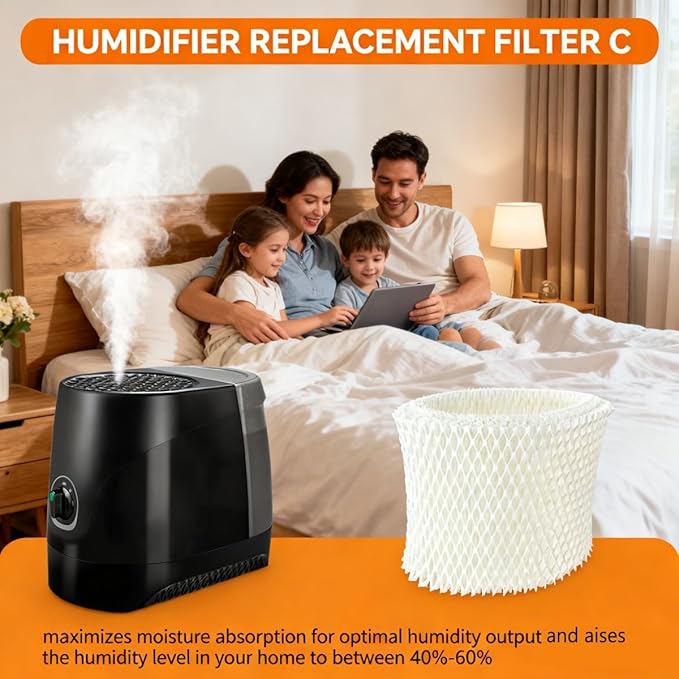 Humidifier Filter C Compatible with Honeywell HC-888N, HC-888, Wicking Filters Replacement Pack of 4