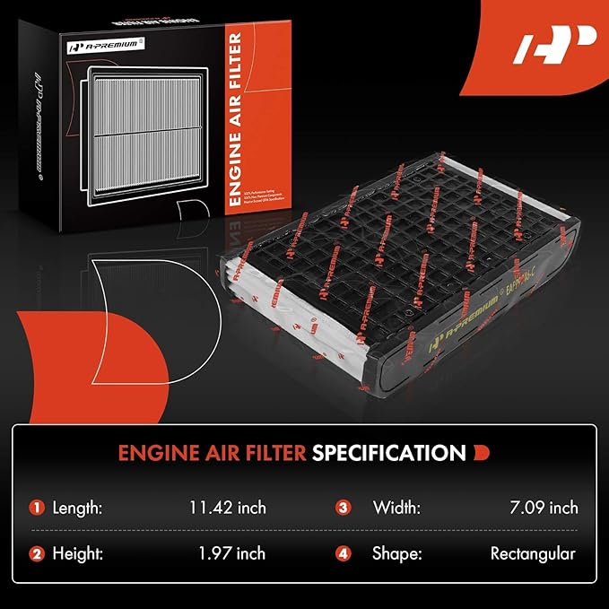 A-Premium Engine Air Filter Compatible with Kia Niro 2023 2024, 1.6L, Replace# PA99946, 28113AT100