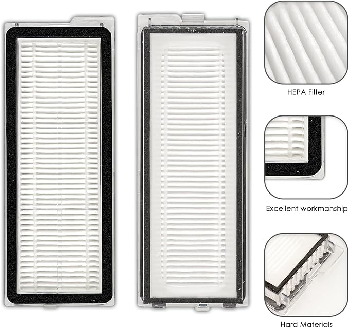 (8 Pack) QV 35A, QV 35S, Q Revo S Replacement HEPA Filter for Roborock QV 35A, QV 35S, Qrevo S, Qrevo Pro, Qrevo MaxV, Qrevo Plus, Qrevo Edge, Qrevo Curv, Filter Accessories Kit (NOT FOR Q Revo)