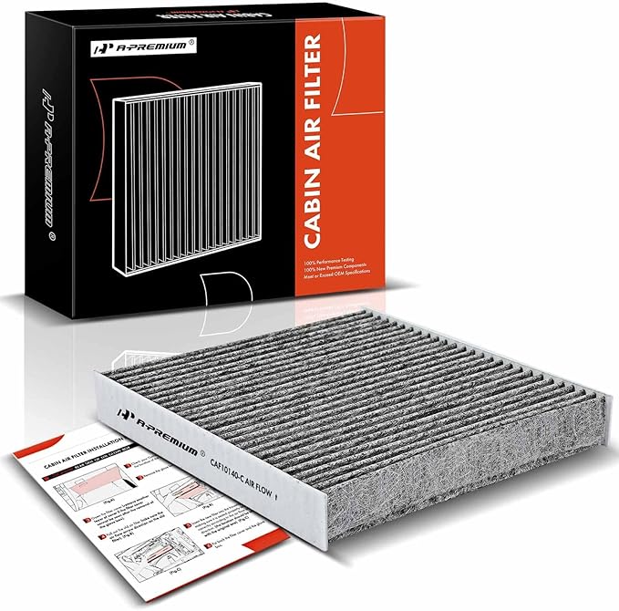 A-Premium Cabin Air Filter with Activated Carbon Compatible with Infiniti, Nissan & Mitsubishi Models - Altima, Maxima, Murano, Sentra, FX35, FX45, G35, Lancer, Outlander