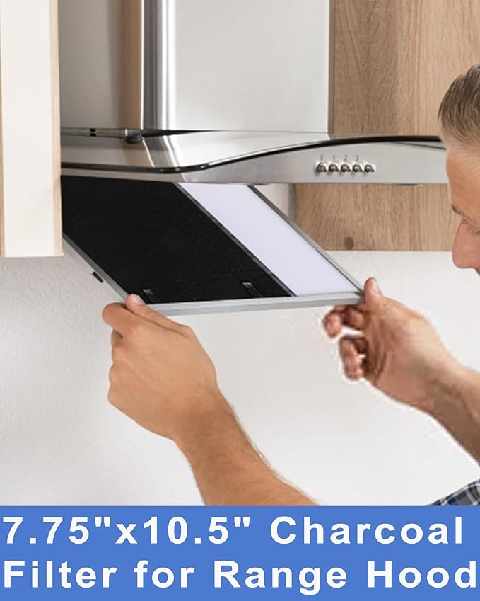 8 PCS Charcoal Filter for Range Hood 7.75" x 10.5" Replace Broan NuTone BP58，Compatible with Broan-NuTone Non-Duct 43000 Series Range Hood, Carbon Cloth Filter for Absorbing Fumes and Grease