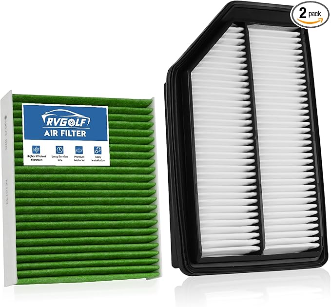 Engine+Cabin Air Filters Set Fit for 2011-2017 Honda Odyssey V6 3.5L Engine Air Filter Replacement With Activated Carbon for My Car Automotive Accessories# CF10134 CA11042