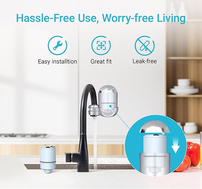 [Alkaline] 2 Pack Faucet Filter Replacement for All PUR®Plus, Pur® Water Filter Replacement, Filter Replacement RF-9999®, 600-Gallon Long Lifespan, AQUA CREST
