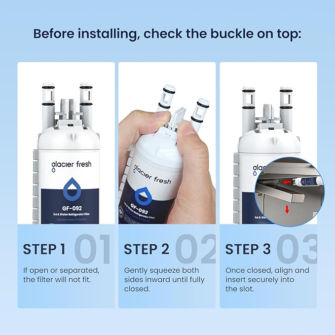 GLACIER FRESH FPPWFU01 Water Filter Replacement for Frigidaire PurePour FPPWFU01, Compatible with Electrolux EPPWFU01, PureAdvantage PurePour PWF-1, NSF42, 2 Pack