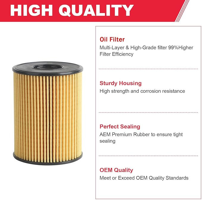 26350-2S000 Oil Filter Fits for 2020-2023 Hyundai Tucson Sonata Santa Kia Sorento K5 2.5L Engine Replaces# 263502S000 (2 Pcs)
