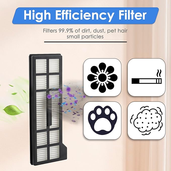 (4 Pieces) X10 Pro Omni Replacement HEPA Filter Compatible with Eufy X10 Pro Omni Robot Vacuum Cleaners, Replacement Parts Filters, 4 Filters