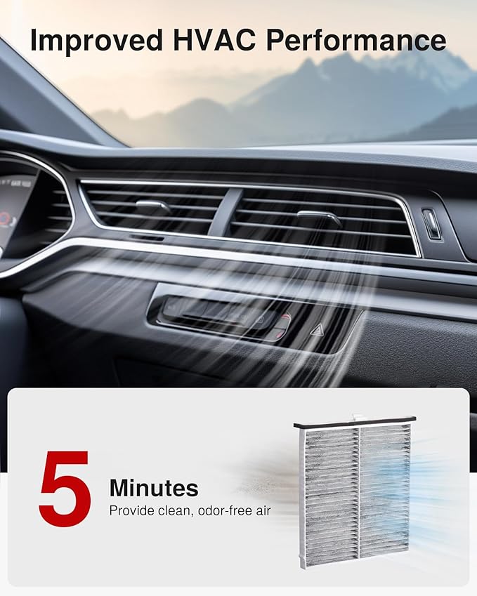 Puroma Cabin Air Filter with Activated Carbon, Replacement for CF11811, CPJ6X, CAF1907P, CAF1907C, CU24009, Compatible with Mazda 3, Mazda 6, CX-5, MP11-1K-D45, KD45-61-J6X, KR11-61-J6X