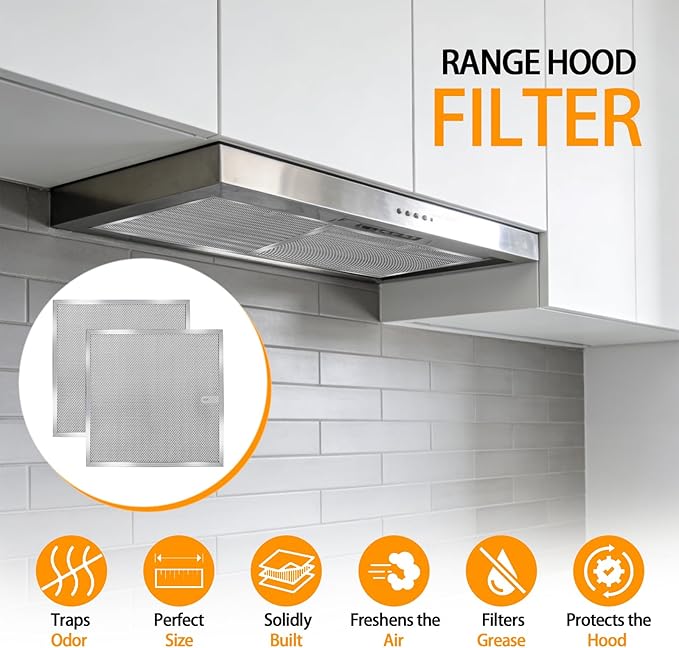 Range Hood Filter 11.5x11.5 Inches - S99010467 Replacement - 1 Pack Aluminum Mesh Grease Filters for BXT1 & AR1 Series - Easy Clean Kitchen Exhaust Fan Filter