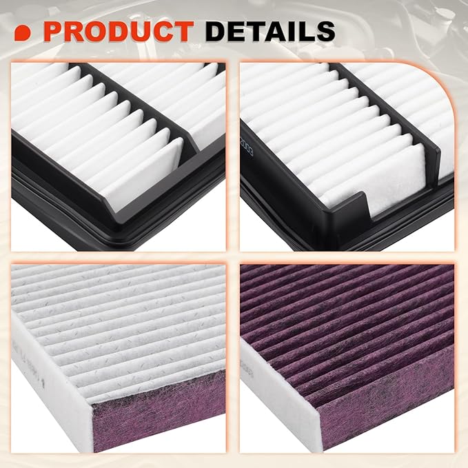 Pilot Passport Upgraded Engine & Cabin Air Filter Compatible with 2016-2022 Pilot 3.5L, 2017-2025 Ridgeline 3.5L, 2019-2025 Passport 3.5L, 2014-2020 MDX 3.0L, Durable Materials＆Efficient Filtration