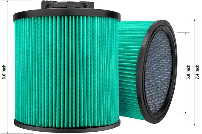 DEWALT Shop Vac Filter & Bag Kit, High Efficiency HEPA Replacement Cartidge, 3 Pack Fine Dust Bags & Power Tools Adapter, for Shop Vacuum Wet and Dry