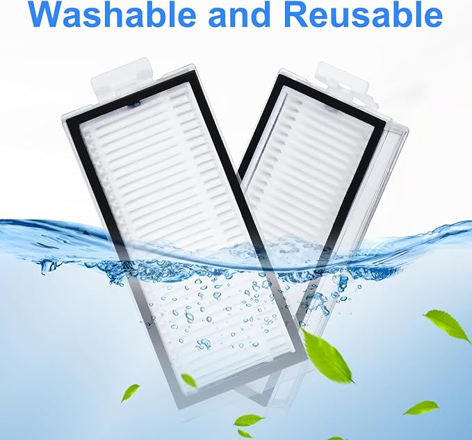 Hepa Filter for Roborock Q7 Max/ Q7 Max+/ Q7/ Q7+/ Q8 Max/ Q8 Max+/ Q5 Pro/ Q5 Pro+/ T8 Robot Vacuum Cleaner Replacement Part, Filter Washable and Reusable, Provides Stronger Suction Power