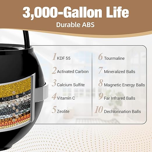 Luxury Version Bath Water Filter for Tub Faucet with Overflow,3,000 Gallons Filtration,Remove Contaminants,Chlorine,Fluoride,Hard Water Softener,Enhances Health of Skin,Hair,Nails,Relieve Eczema,Black