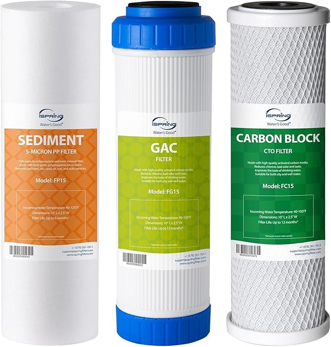 iSpring RCC7AK-UVF3 Value Pack, Alkaline UV 7-Stage Under Sink Reverse Osmosis Water Filter System, Patented Easy-Mount Faucet for Effortless Installation, Additional 3 Pre-Filters Included