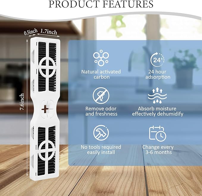 6 Pack Refrigerator Air Filter Replacement for FRGPAAF2 Frigidaire PureAir AF-2 Air Filter Compatible with Frigidaire FRFC2323AS, FRFC232LAF, FRFC233LAF, FRFG2323AF, FRFN2823AS Filter for Air