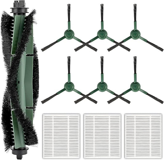 (10 Pack) Roomba 104 Replacement Parts Compatible with iRobot Roomba 104, 105 Vac, 105 Combo, Combo Essential Y0140 Y0110, Vacuum 2 Essential Q0520, 1 Roller Brush, 3 HEPA Filters, 6 Side Brushes