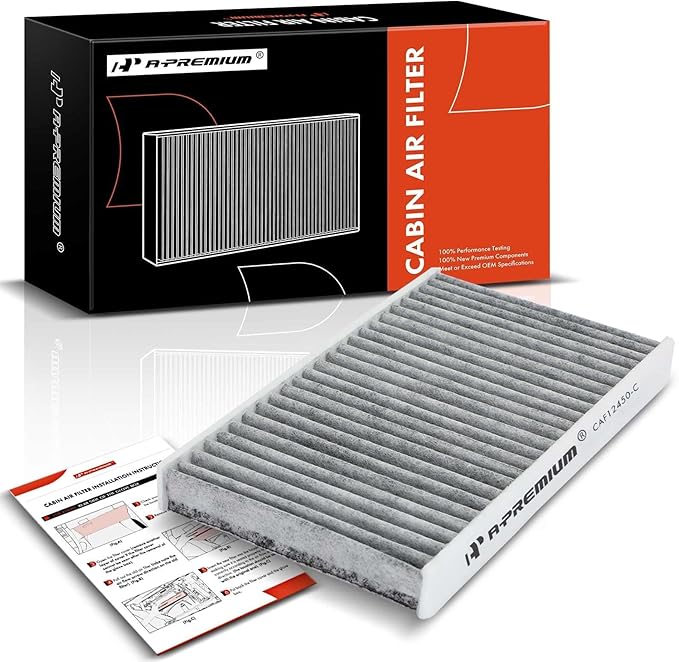 A-Premium Cabin Air Filter w/Activated Carbon Compatible with Jeep Wrangler 2020-2023, Gladiator 2021-2023, 3.0L, Diesel Only, Located Behind Glove Box