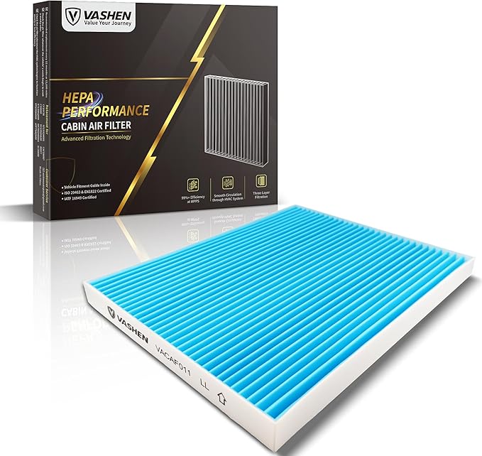 CF10728 Cabin Air Filter for Smooth Airflow & H11-Grade Filtration, Fit for Hyundai Elantra 2007-2016, for Elantra Coupe/GT 2013 2014-2017, for Accent 2008-2011 - Skyblue Composite Media