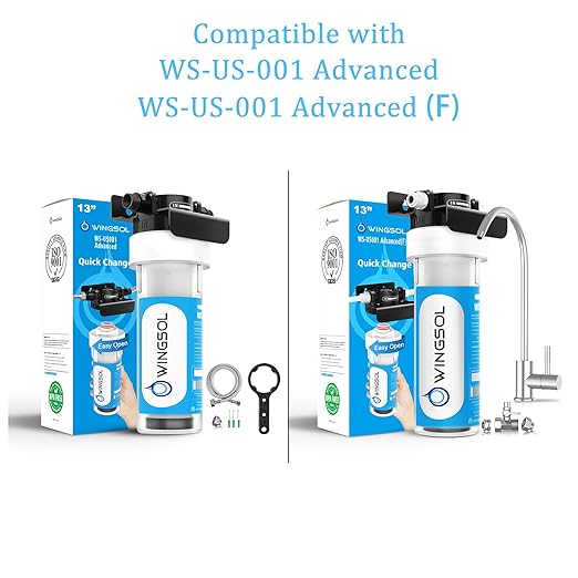 WINGSOL Advanced Replacement Filter Cartridge for Under Sink Water Filter Compatibel with: WS-US-001 Advanced, WS-US-001 Basic, WS-US-001 Advanced (F)