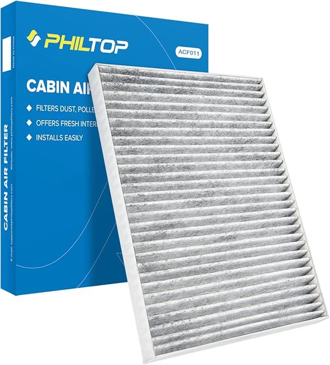 PHILTOP Cabin Air Filter w/Activated Carbon, Compatible with CF11663 Chevrolet Traverse 2009-2017, GMC Acadia 2007-2016, Acadia Limited 2017, Buick Enclave 2008-2017, Saturn Outlook 2007-2010