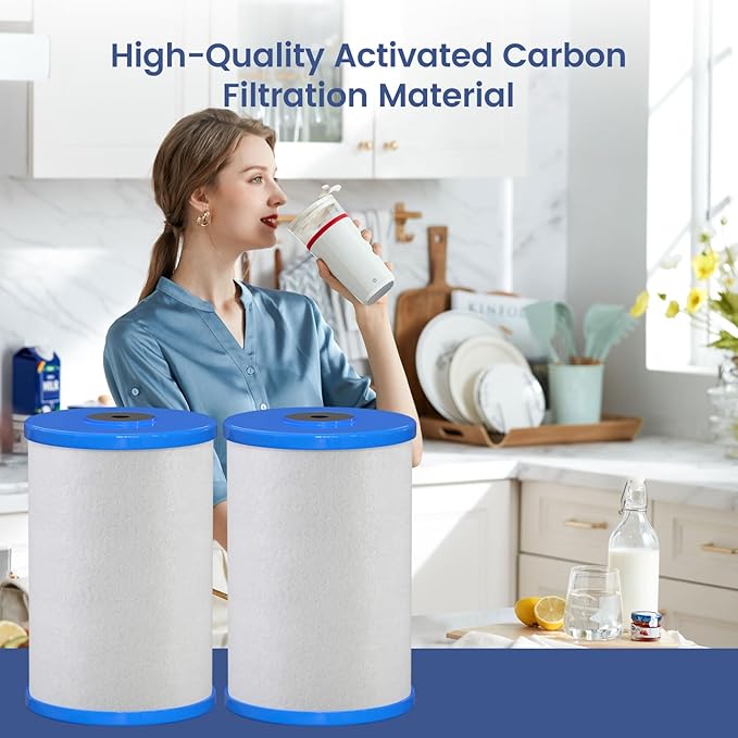 HG-CB6 CB6 Carbon Block Water Filter Replacement Compatible with Hydronix HG-CB6 Hydro Guard Filter and MP and MPC System 0.5 μ, 4.5" D x 6.5" H 2 Packs