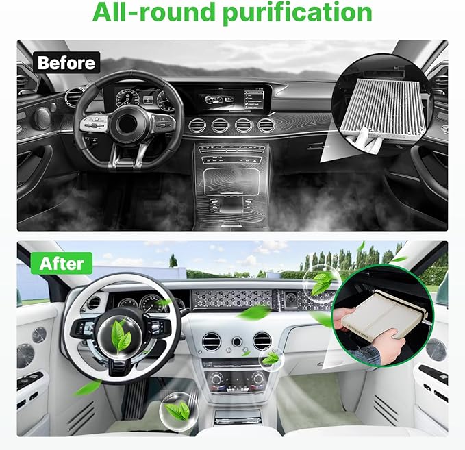 2-Pcs Cabin Air Filter for 2024 2025 2026 Mazda CX-90 CX90, 2025 2026 CX-70 CX70 Cabin Filter With Activated Carbon Car Replacement for KR9P-61-J6X AC Filter Automotive Accessories