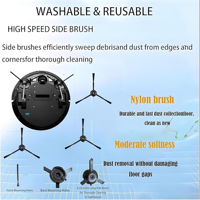 Q10 Pro Replacement Accessories Kit For Airzeen Q10 Pro Robot Vacuum Cleaner ，parts Include 1 Main Brushes 4 Side Brushes 2 Mop Pads 3 Filters 3 Dust Bags Attachments