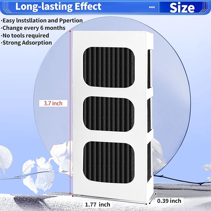 4 Pack Paultra2 Refrigerator Air Filter Replacement For Frigidaire PAULTRA2 Pure Air Ultra II refrigerator air filter,Electrolux Part 242047805, 5303918847, EAP12364179,3.8 Inch x 1.8 Inch
