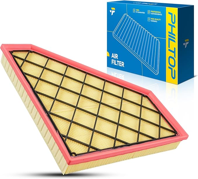PHILTOP Engine Air Filter, Compatible with CA11494 Chevrolet Camaro 2016, 2017, 2018, 2019, 2020, 2021, 2022, 2023, 2024, Cadillac ATS 2013-2019, CTS 2014-2019, Increased Acceleration