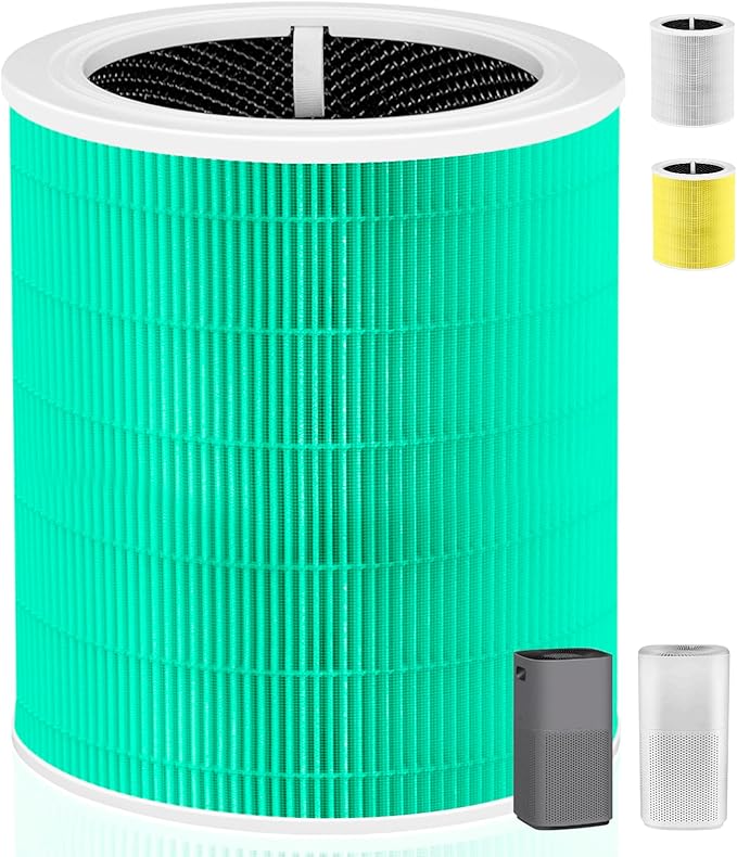 Core 600S Toxin Absorber Replacement Filter for LEVOIT Core 600S & Core 600S-P Air Purifier, 3-in-1 H13 True HEPA with Activated Carbon Filter for Home Large Room,Core 600S-RF,1 Pack,Green