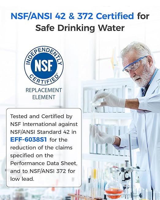 Waterdrop EDR1RXD1 Replacement for W10295370A, Everydrop® Filter 1, EDR1RXD1B, P8RFWB2L, P4RFWB, Kenmore® 46-9081, 46-9930, WD-F38 Refrigerator Water Filter, 1 Filter