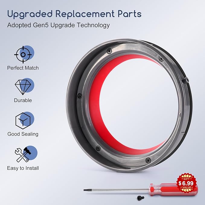 Upgraded Bin Sealing Ring Compatible with Dyson V11 V15 Gen5 SV14 SV15 SV22 Vacuum Cleaner Canister Replacement Parts with T8 Screwdriver