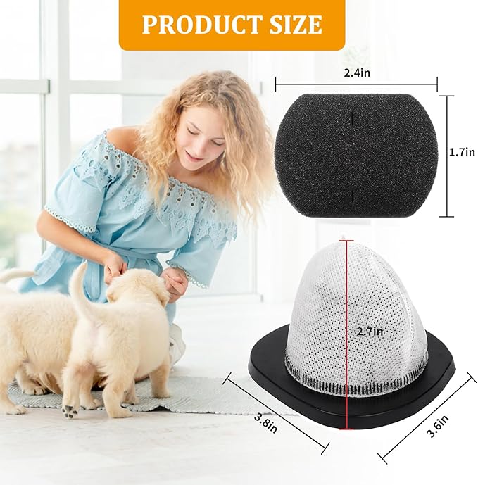 4 Pack 2030 Vacuum Filter & 6 Pack Foam Filter 1 Brush Compatible with Bissell 2030 Featherweight Stick Vacuum, Change Model 2030 2030L 20303 20306 20307 20309 2030H 2030V 2030X 2030Z