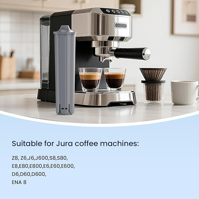 GLACIER FRESH Water Filter Compatible with Jura® 71794 Claris Smart+ Filter Cartridge, Fits E6, E8, Z8, Z6, J6, ENA8 Coffee Machines, NSF/42 Certified, 4 Pack