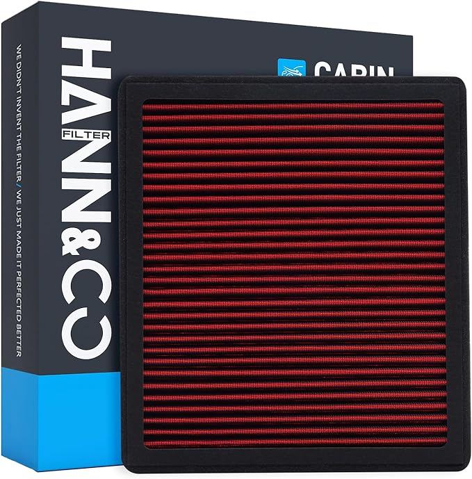 HANN&CO Washable And Reusable High Flow Cabin Air Filter，Greater Than 15 Years of Service Life，Suitable For Hyundai Sonata，Santa Fe，Azera；Kia Carnival，Magentis，Optima Replacement CF10381（HCC18113-X）