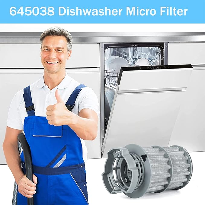New Upgraded 00645038 645038 Micro Filter For Bosch Kenmore Dishwasher Parts Replaces AP4339631, 00651097, 1560725, 651097, AH3479708, EA3479708, PS3479708, PS8730270