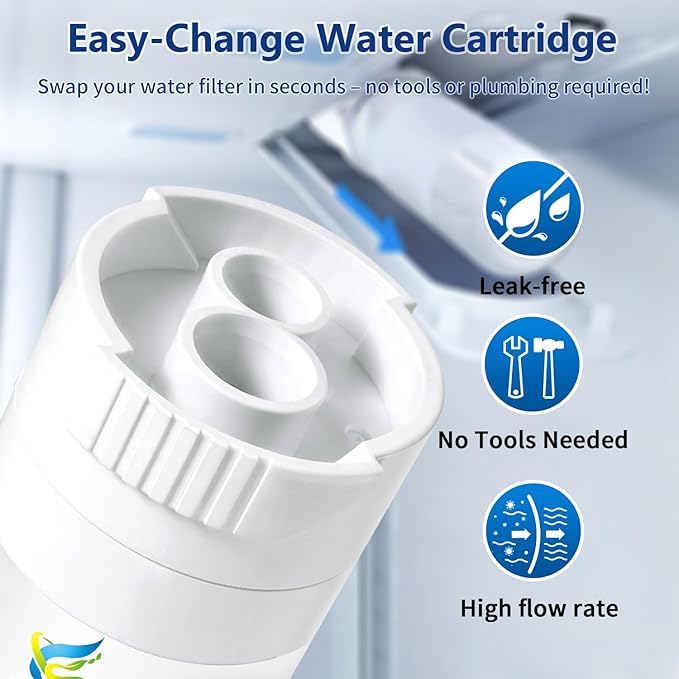 XWF (Not XWFE, NO Chips) Refrigerator Water Filter 3 Pack, Compatible with GE XWF, GBE21, GDE21, GDE25, GFE24, NSF Certified, 6-Month/300-Gallon Capacity, Lead & Chlorine Reduction