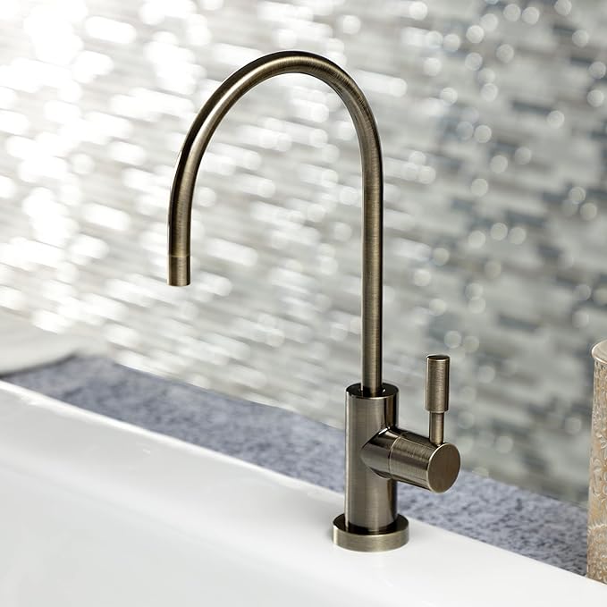 Kingston Brass KSAG8193DL Concord Reverse Osmosis System Filtration Water Air Gap Faucet, Antique Brass