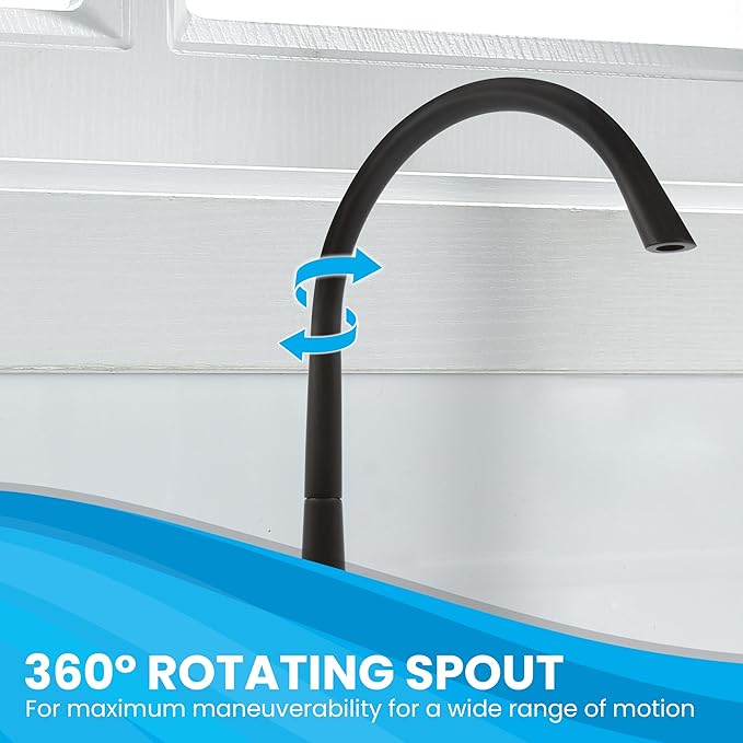 Metpure Non-airgap Brass RO Faucet Reverse Osmosis Drinking Water Filtration System Water Dispenser Spout. Contemporary Style. Include Wrench and Faucet Adapters. Matte Black