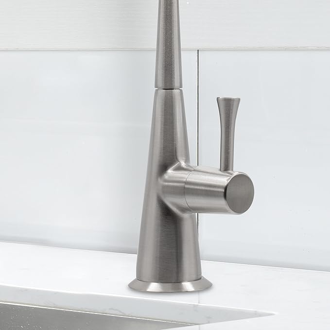 Metpure Non-airgap Brass RO Faucet Reverse Osmosis Drinking Water Filtration System Water Dispenser Spout. Contemporary Style. Include Wrench and Faucet Adapters. Brushed Nickel.