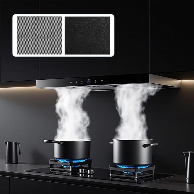 97007696 41F Range Hood Filter 10.5" x 8.8" Replacement for Bro.an Range Hood Filter - Aluminum Mesh Charcoal Combo Kitchen Grease Filter Replace 97007996 WB2X10700 50187 97005687 2 Pack by TOMOON