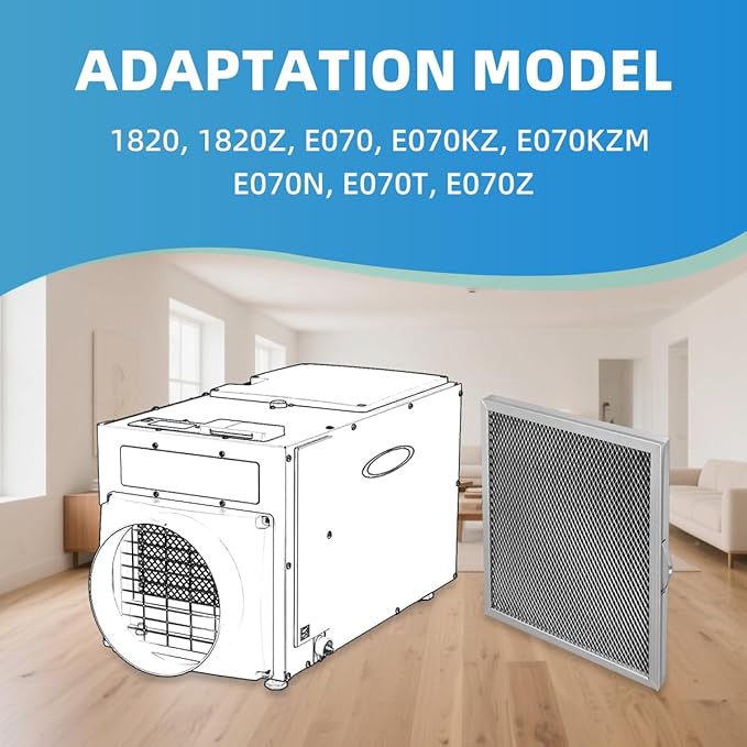 E070 5695 Washable MERV 8 Dehumidifier Replacement Filter Compatible with Whole-House Dehumidifiers 1820 1820Z E070 E070KZ E070KZM E070N E070Z E070T Size 8 x 11.5 x 1 inch 2 Packs