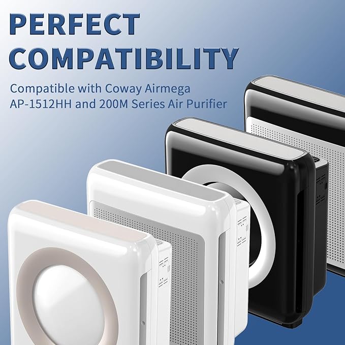 4 Pack AP-1512HH Replacement Filter for Coway Airmega AP-1512HH and Airmega 200M Series Air Purifiers (AP-1512HH, AP-1512HH-FP, AP-1518R, AP-1519P) by Funmit, Compared to Part # 3304899