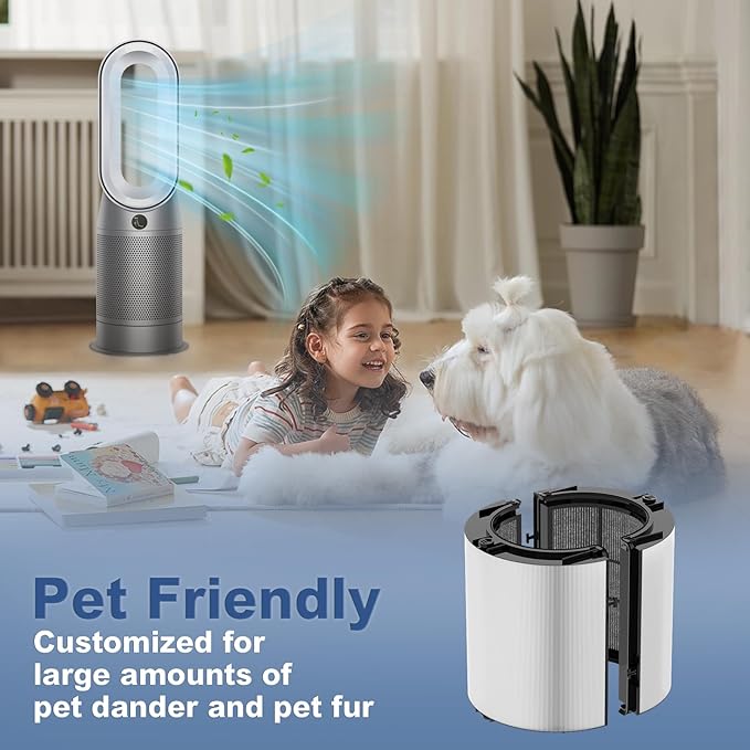 360° Combi 2-in-1 Replacement Filter for Dyson PH01, PH02, PH03, PH3A, PH04, HP04, HP4A, TP04, DP4A, DP04, HP06, TP06, HP07, TP7A, TP07, HP09, TP09, TP10, HP10, Part No. 970341-01, 1 PACK Black