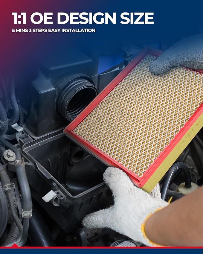 KAX Engine Air Filter, CA9895 Replacement for Ford Mustang 2005 2006 2007 2008 2009 2010, Advanced Air Filter Media, Increased Acceleration
