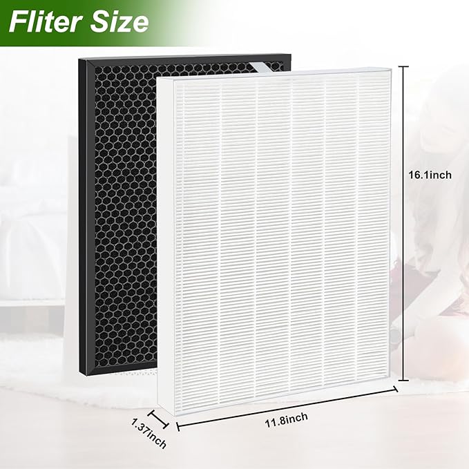 2 Pack XQ Replacement Filter X Compatible with Win-ix XQ, XQ Pro Tower Air Cleaner Purifier, 1712-0089-01-0101-02, True Fliter& Activated Carbon Filters